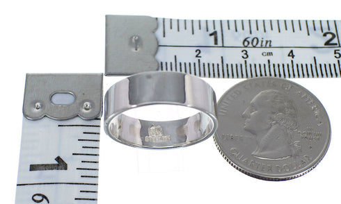 Authentic Sterling Silver And Turquoise Inlay Jewelry Ring Size 6-3/4 VX58430